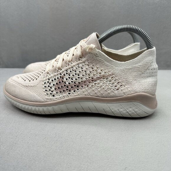 Nike Free RN Flyknit 2018 Womens Size 8 Shoes Guava Ice / Beige Running Sneakers - Picture 3 of 8
